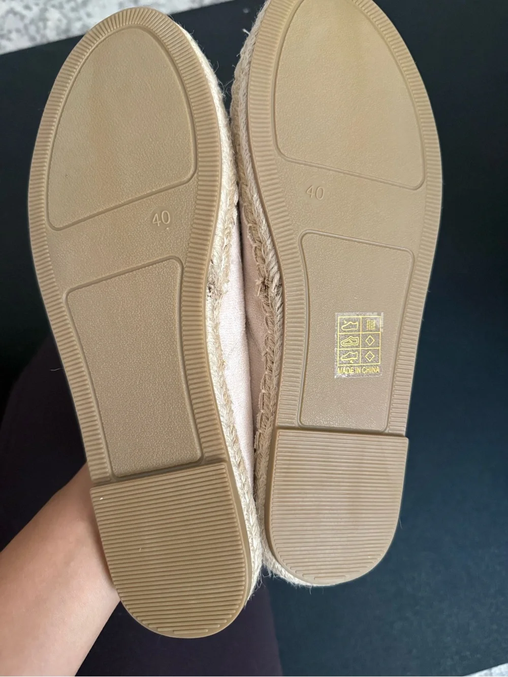 Women's Embellished Slip-On Espadrilles in Light beige